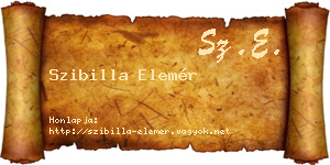 Szibilla Elemér névjegykártya